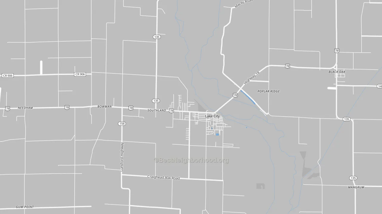 Transit Grade map of Lake City, AR