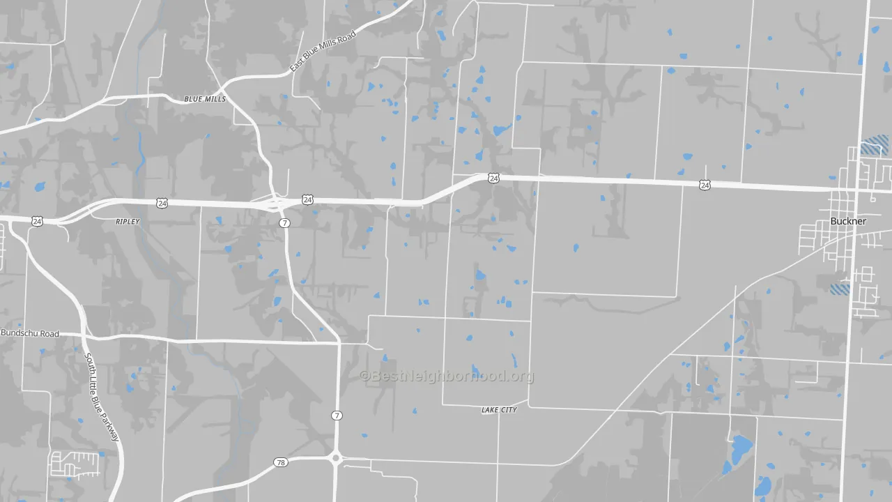 Transit Grade map of Lake City, MO