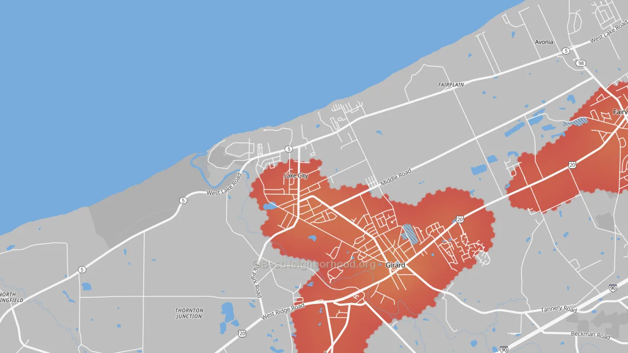 Transit Grade map of Lake City, PA
