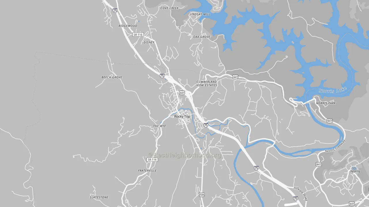 Transit Grade map of Lake City, TN
