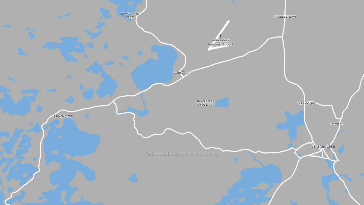Transit Grade map of Lake Clear, NY