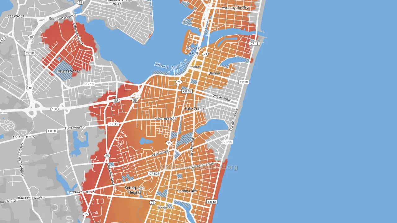 Transit Grade map of Lake Como, NJ