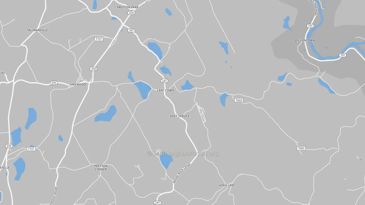 Transit Grade map of Lake Como, PA