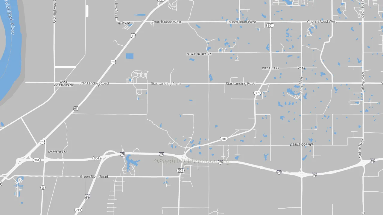 Transit Grade map of Lake Cormorant, MS