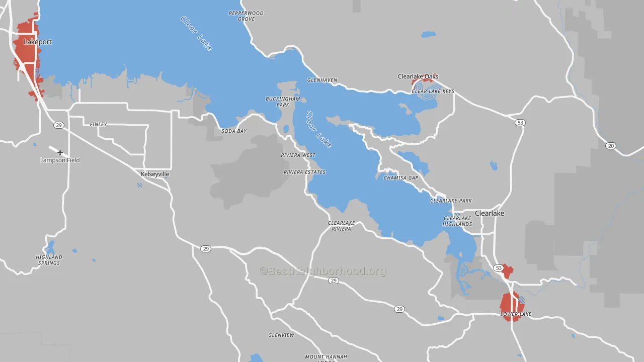 Transit Grade map of Lake County, CA