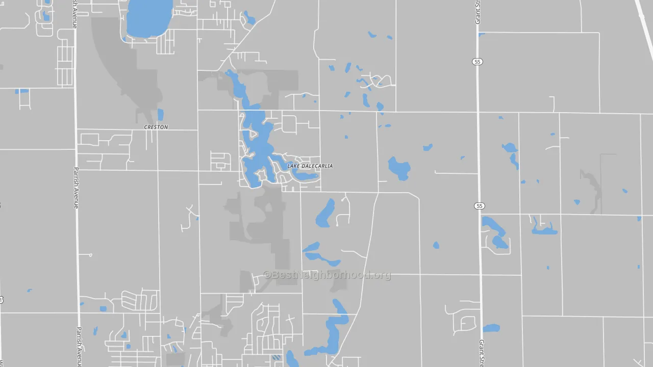 Transit Grade map of Lake Dalecarlia, IN