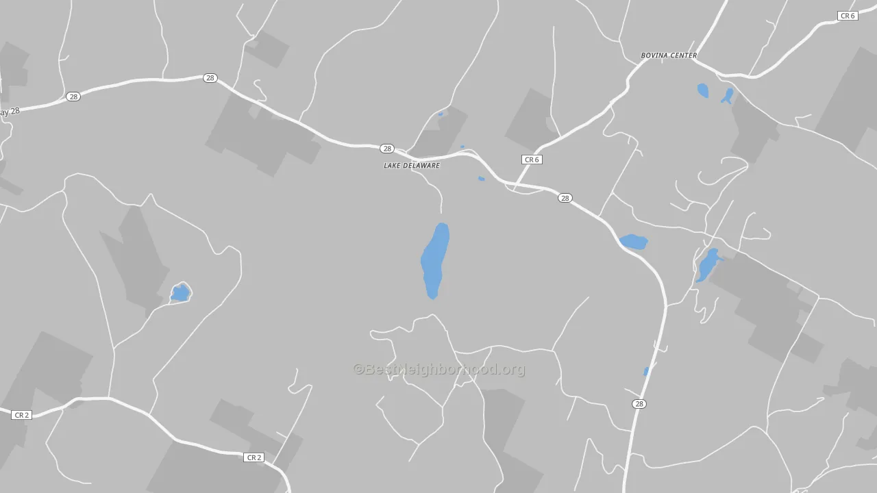 Transit Grade map of Lake Delaware, NY