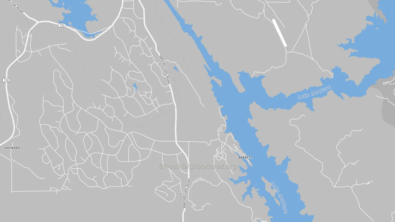 Transit Grade map of Lake Don Pedro, CA