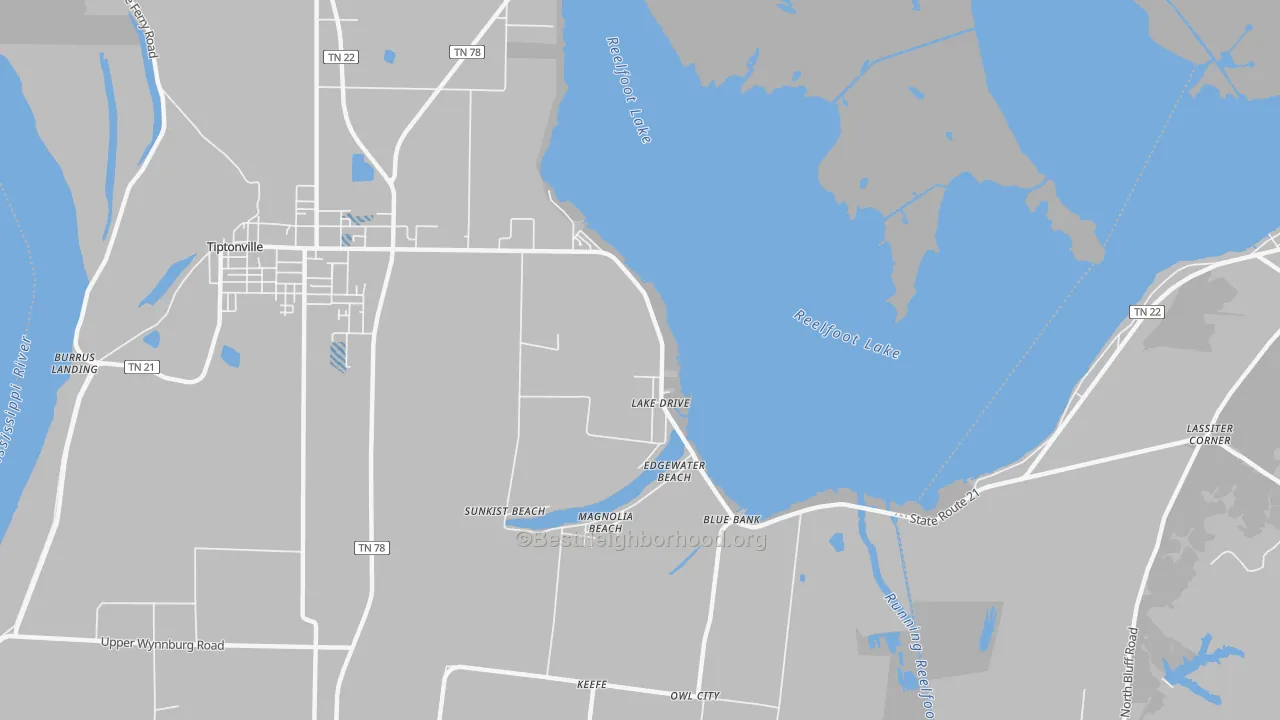 Transit Grade map of Lake Drive, TN