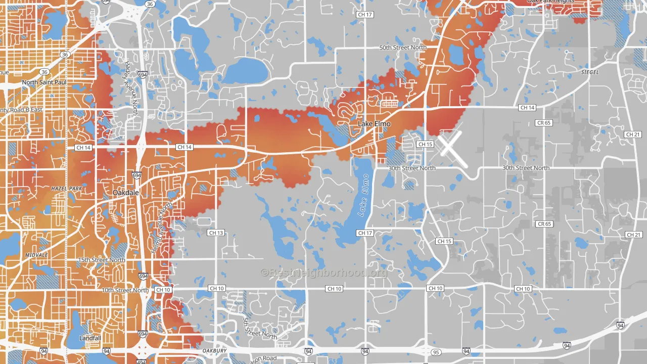 Transit Grade map of Lake Elmo, MN