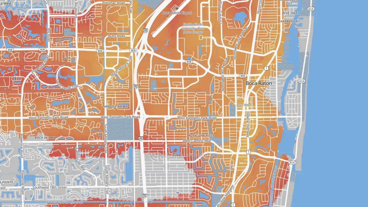 Transit Grade map of Lake Floresta Park, Boca Raton, FL