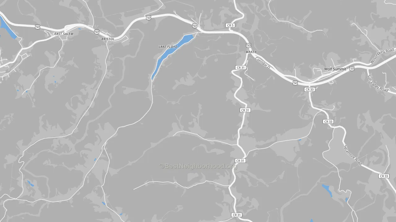 Transit Grade map of Lake Floyd, WV