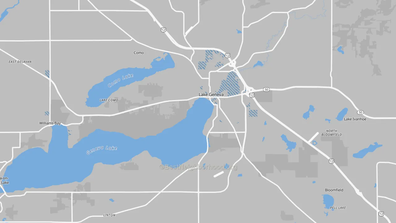 Transit Grade map of Lake Geneva, WI