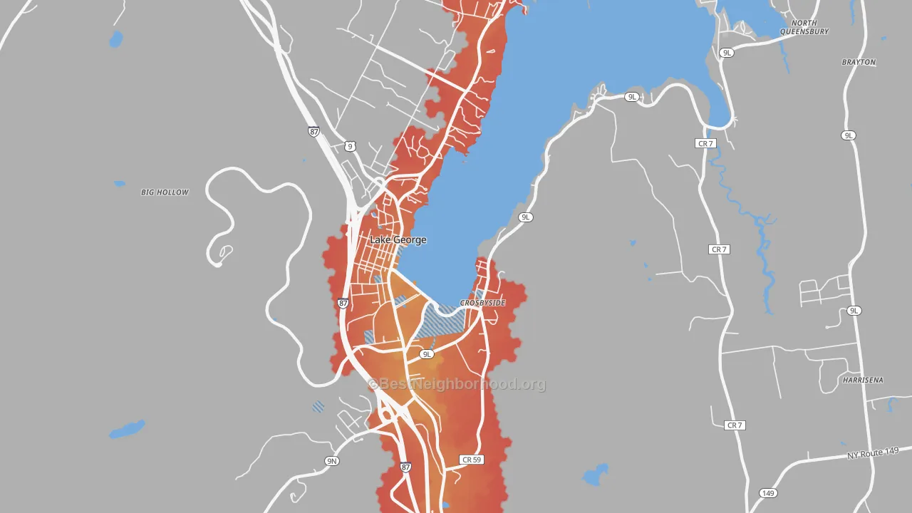 Transit Grade map of Lake George, NY