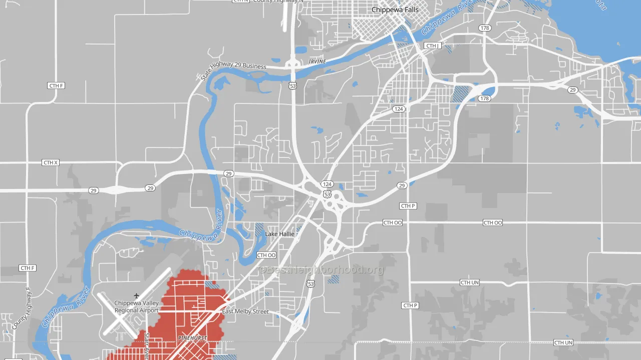 Transit Grade map of Lake Hallie, WI