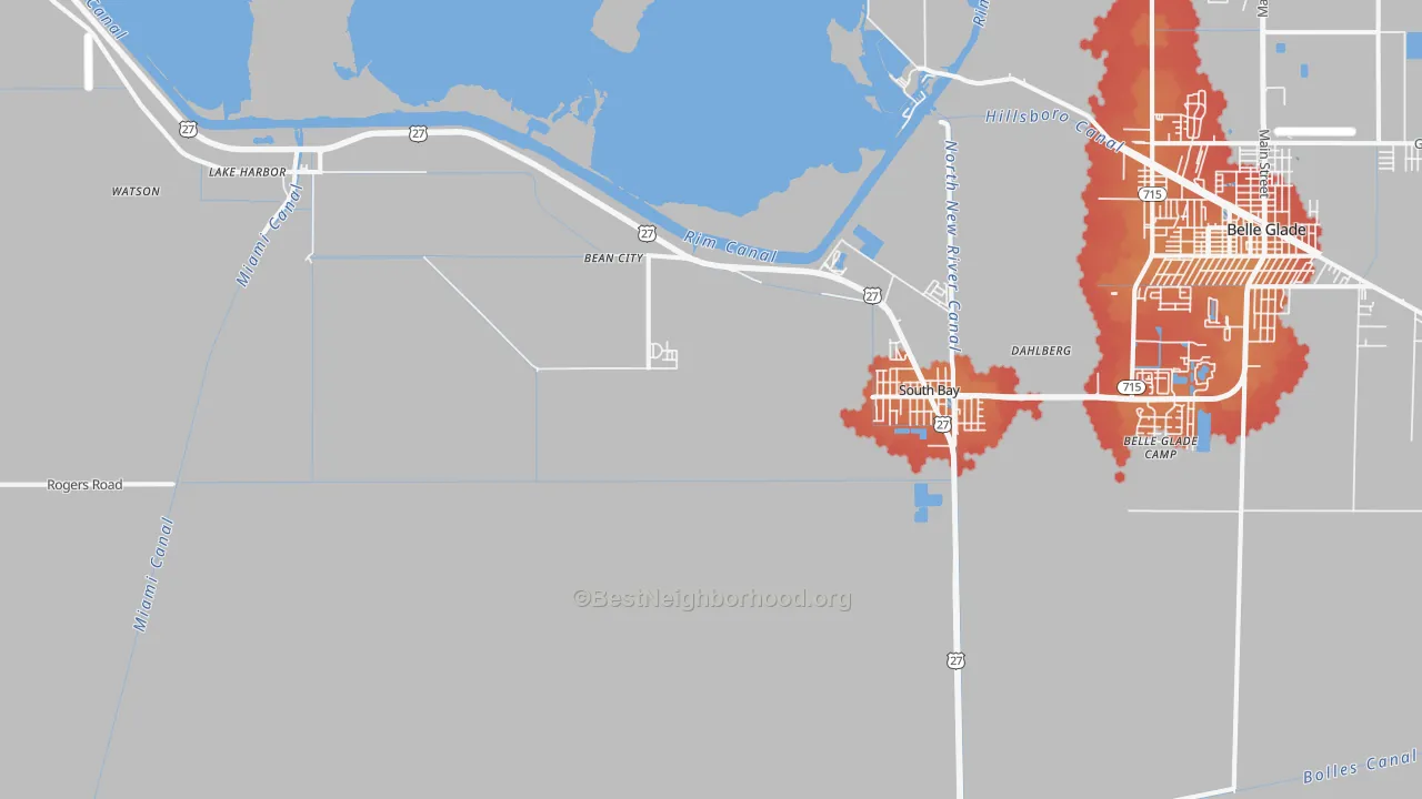 Transit Grade map of Lake Harbor, FL