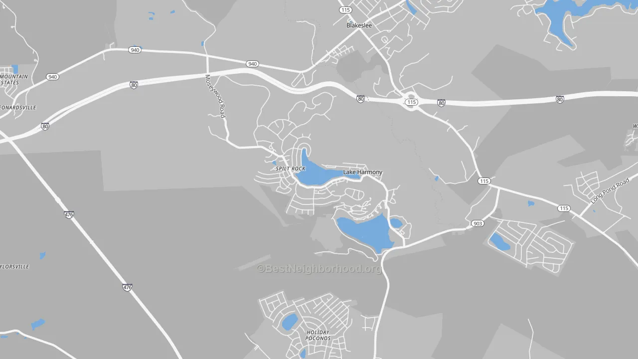 Transit Grade map of Lake Harmony, PA