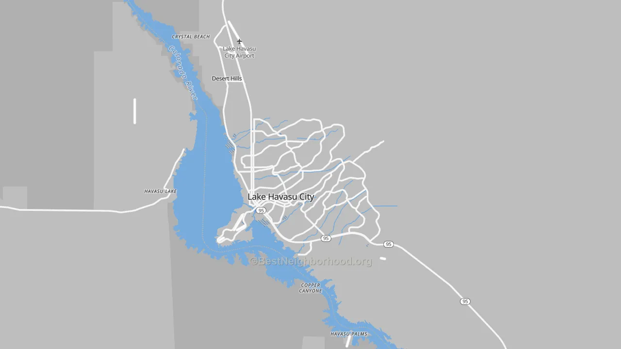 Transit Grade map of Lake Havasu City, AZ