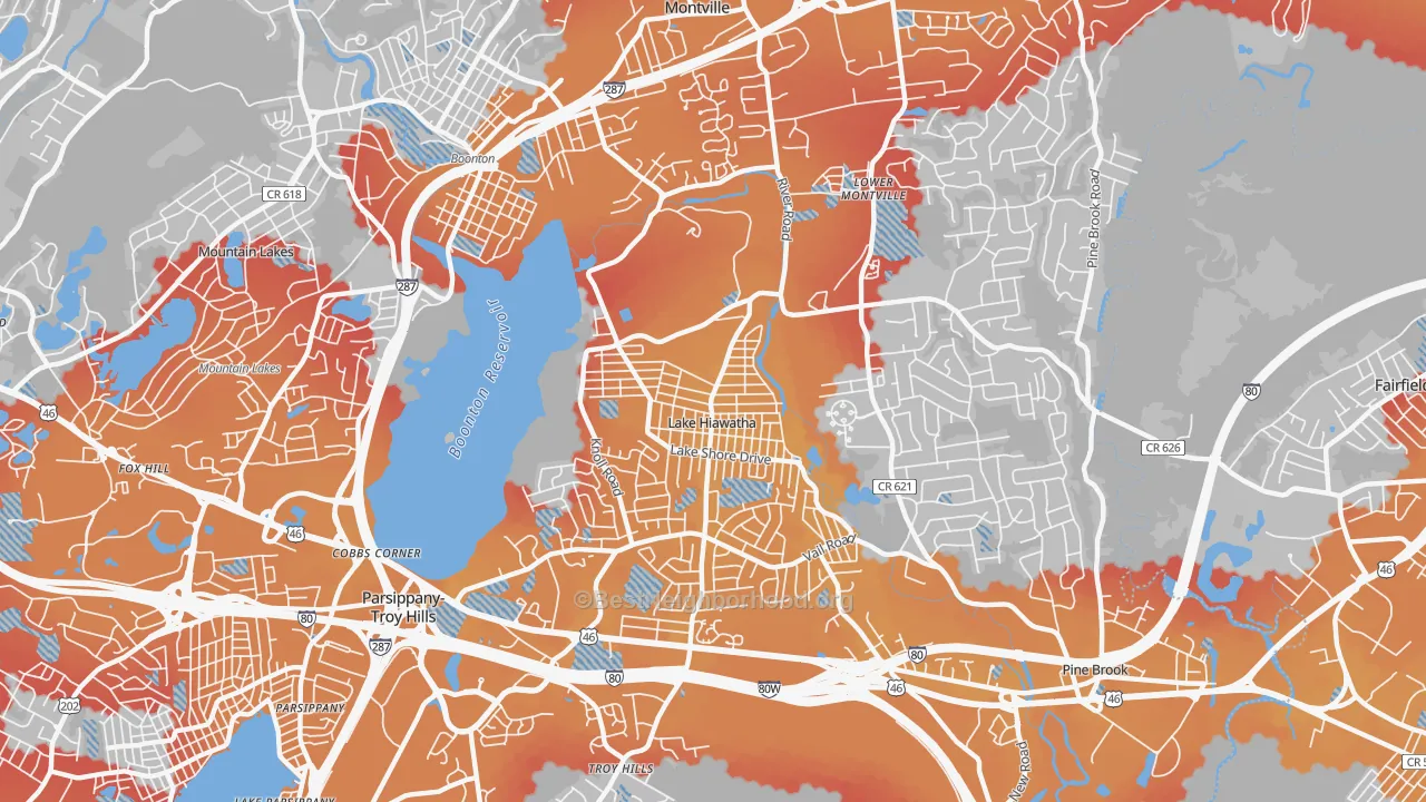 Transit Grade map of Lake Hiawatha, NJ