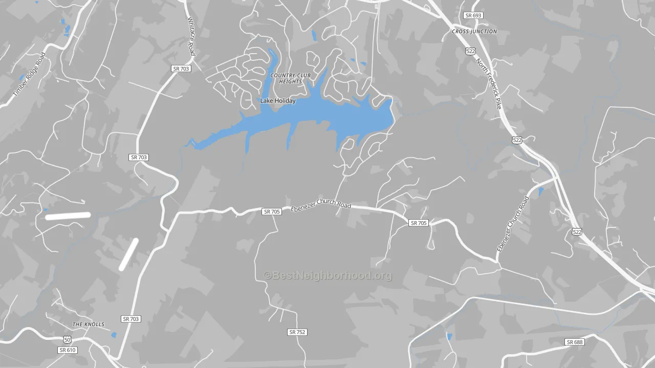 Transit Grade map of Lake Holiday, VA