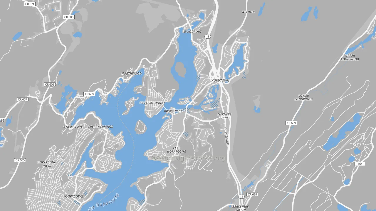 Transit Grade map of Lake Hopatcong, NJ