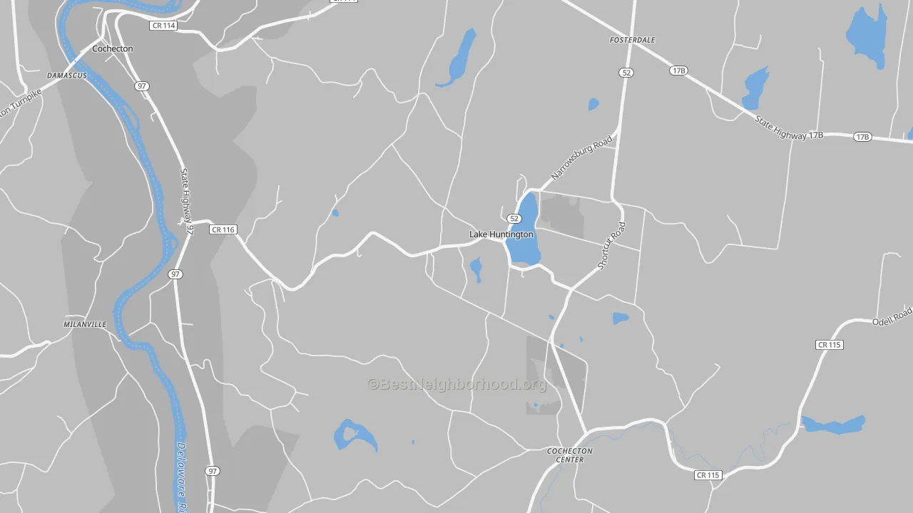 Transit Grade map of Lake Huntington, NY