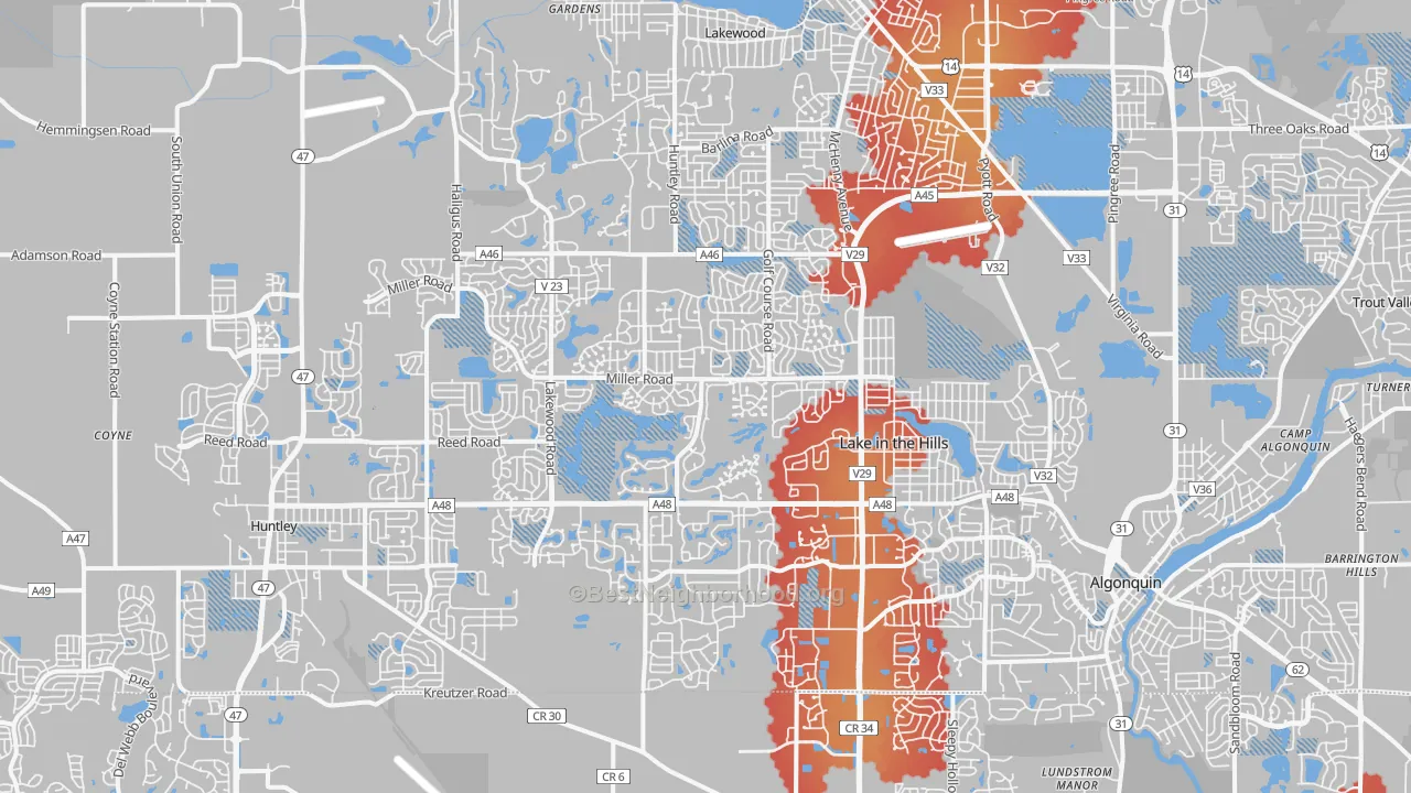 Transit Grade map of Lake in the Hills, IL