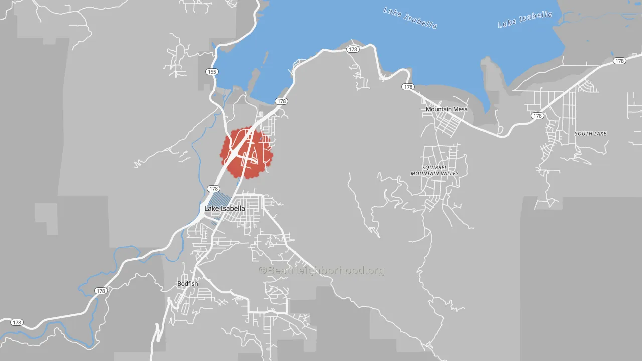 Transit Grade map of Lake Isabella, CA