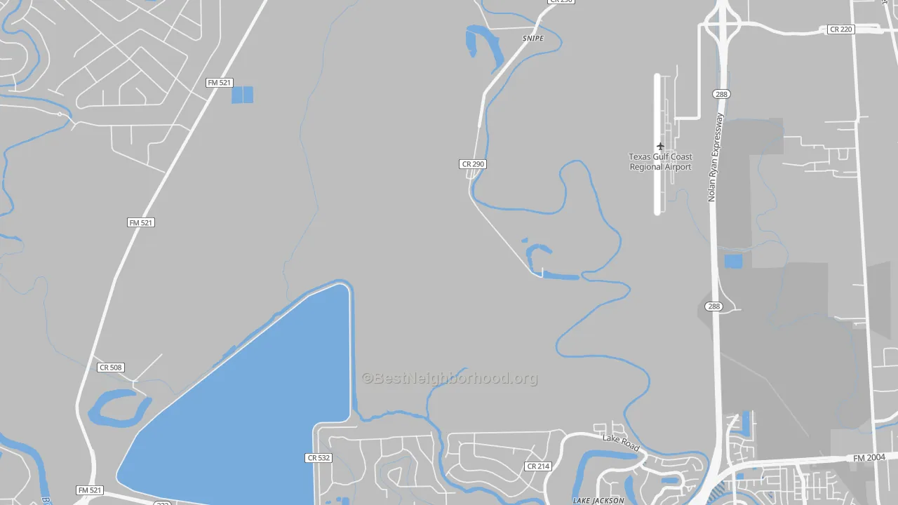 Transit Grade map of Lake Jackson Farms, TX