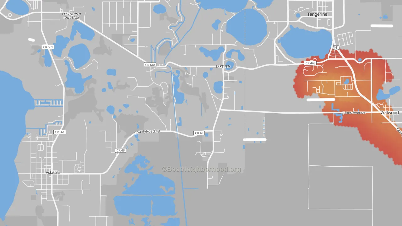 Transit Grade map of Lake Jem, FL