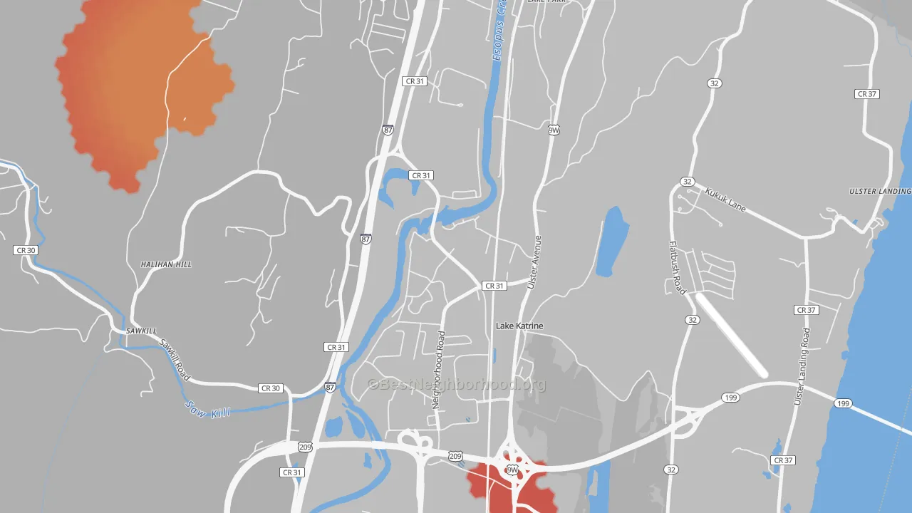 Transit Grade map of Lake Katrine, NY