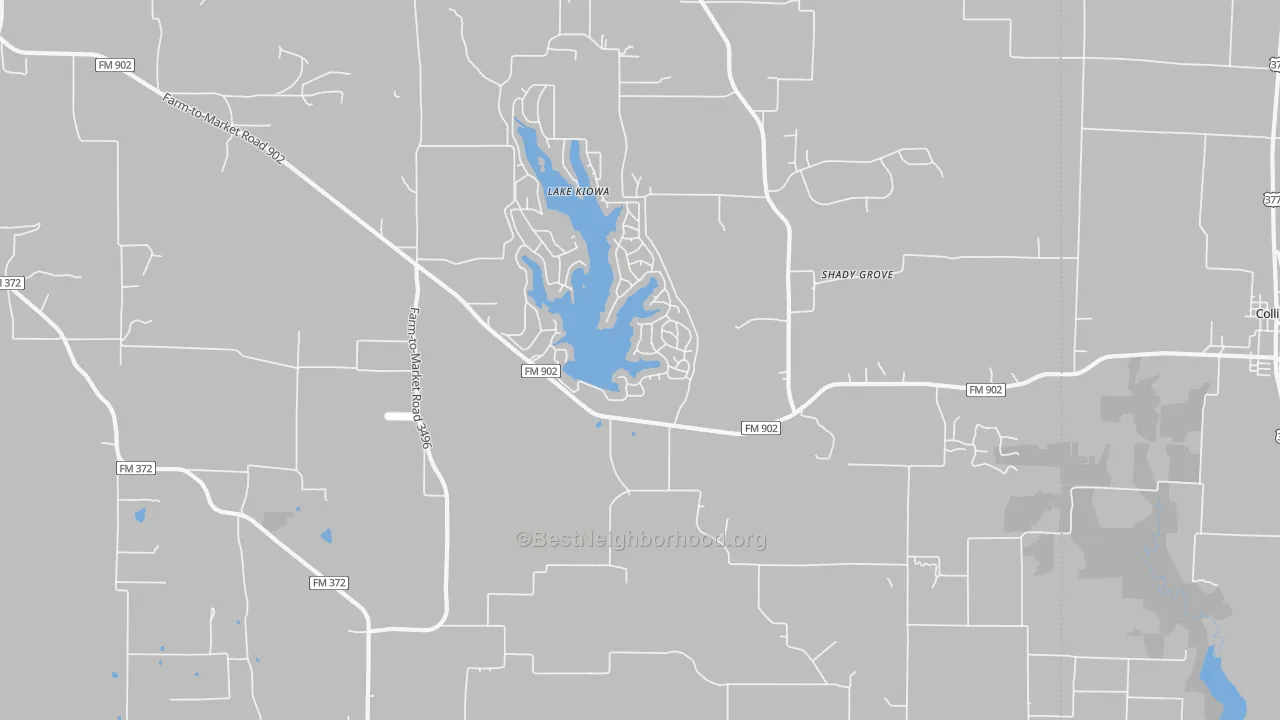 Transit Grade map of Lake Kiowa, TX