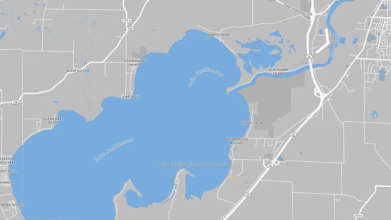 Transit Grade map of Lake Koshkonong, WI