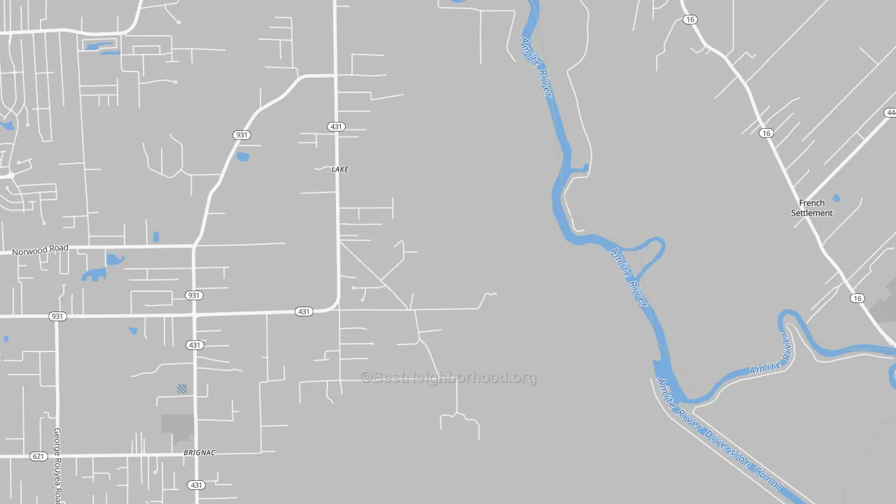 Transit Grade map of Lake, LA