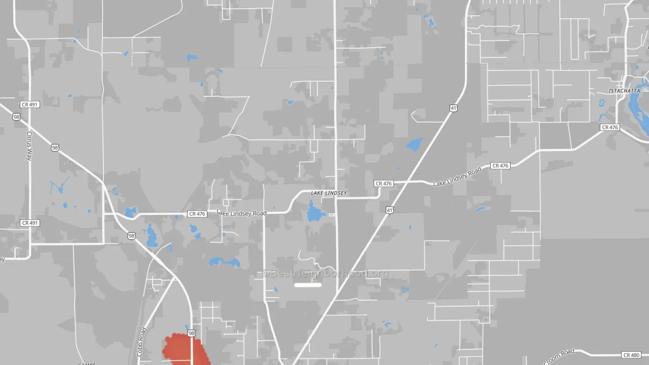 Transit Grade map of Lake Lindsey, FL