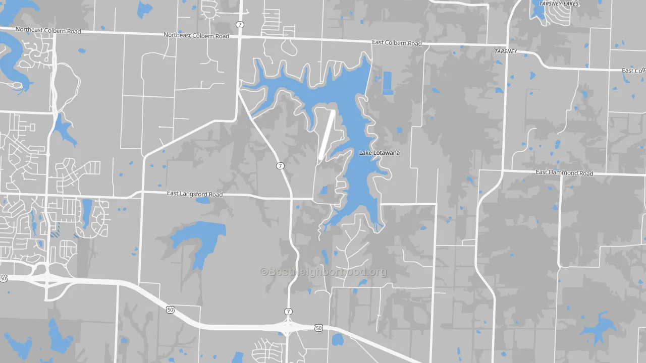 Transit Grade map of Lake Lotawana, MO