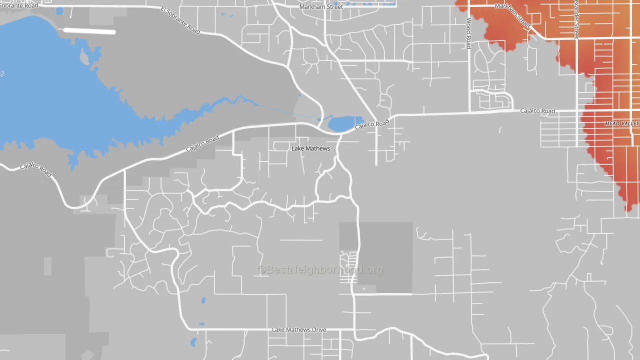 Transit Grade map of Lake Mathews, CA