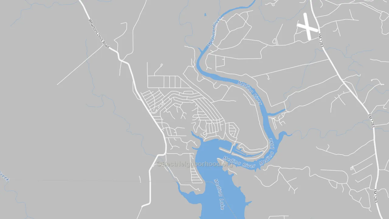 Transit Grade map of Lake Medina Shores, TX