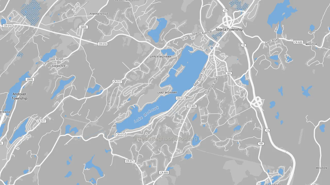 Transit Grade map of Lake Mohawk, NJ