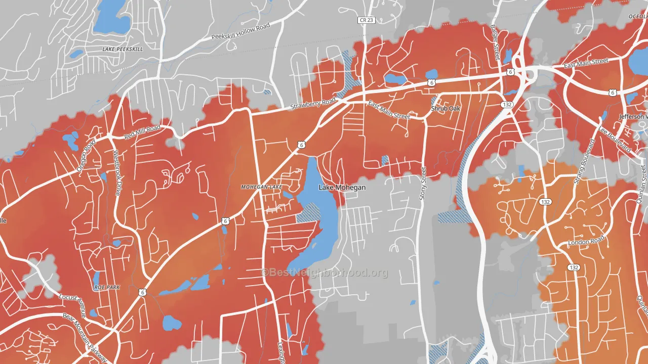 Transit Grade map of Lake Mohegan, NY