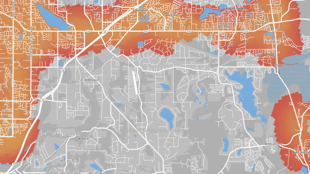 Transit Grade map of Lake Morton-Berrydale, WA