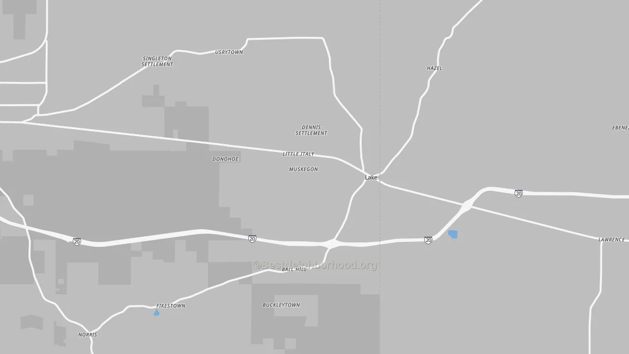 Transit Grade map of Lake, MS