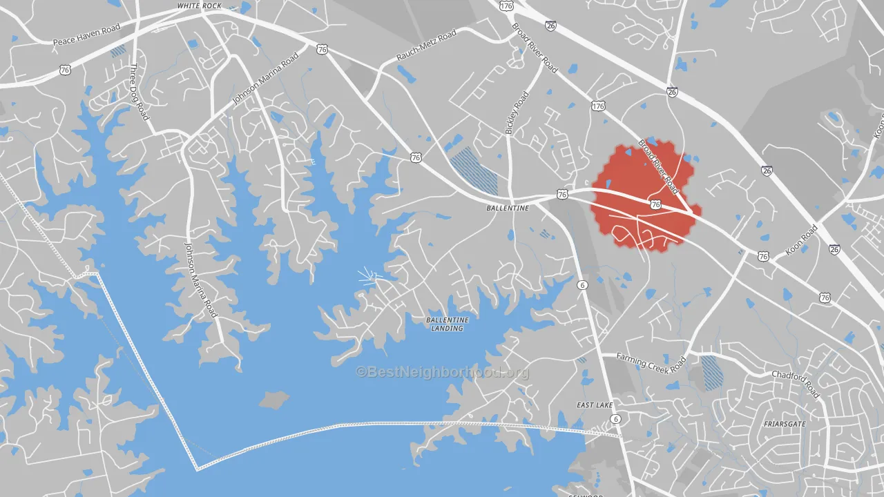 Transit Grade map of Lake Murray of Richland, SC