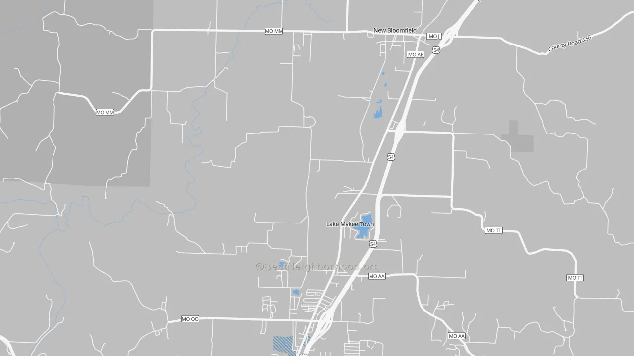 Transit Grade map of Lake Mykee Town, MO