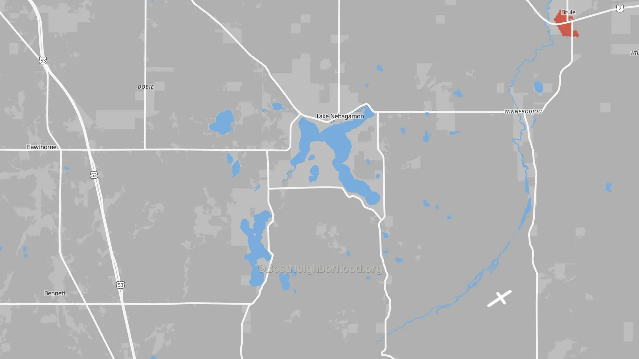 Transit Grade map of Lake Nebagamon, WI