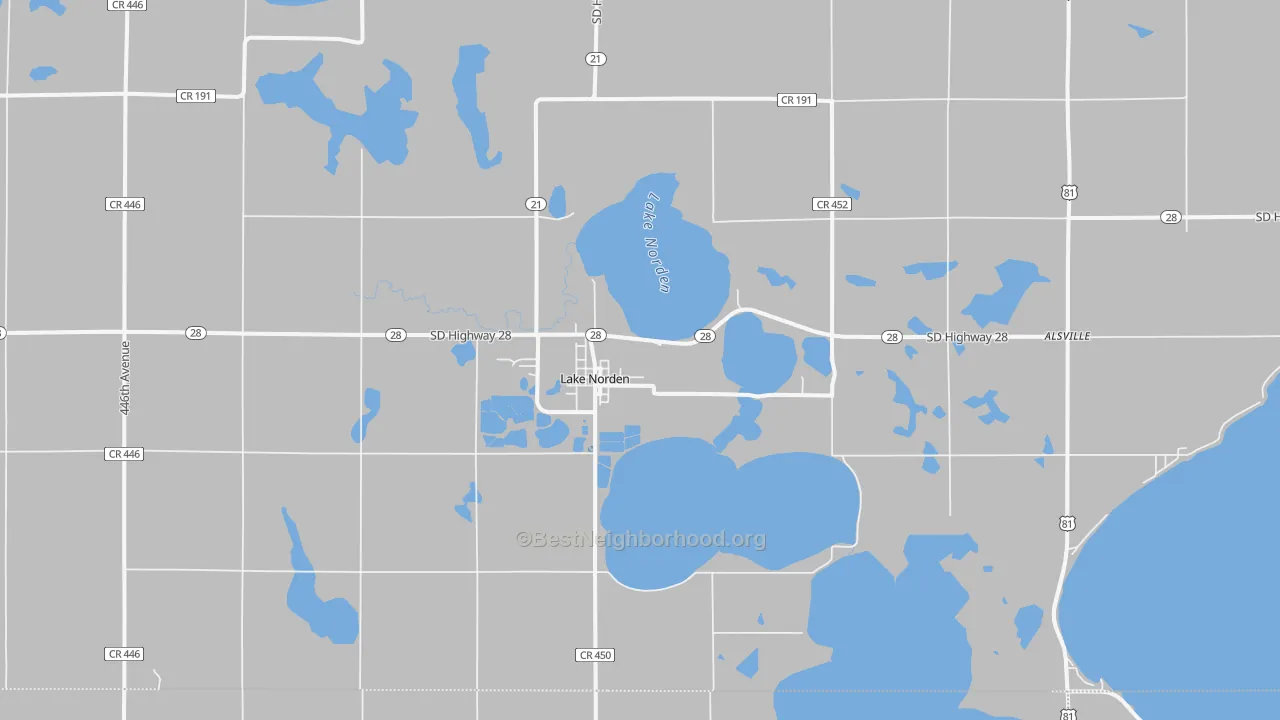 Transit Grade map of Lake Norden, SD