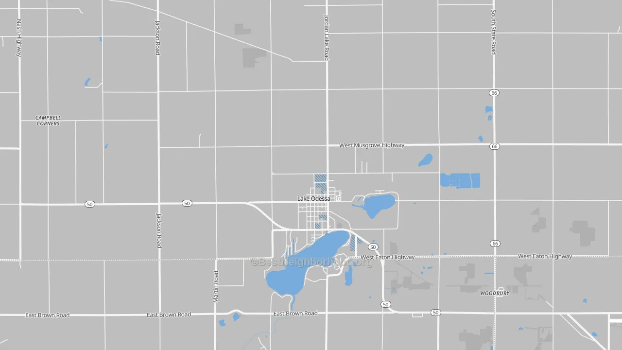 Transit Grade map of Lake Odessa, MI