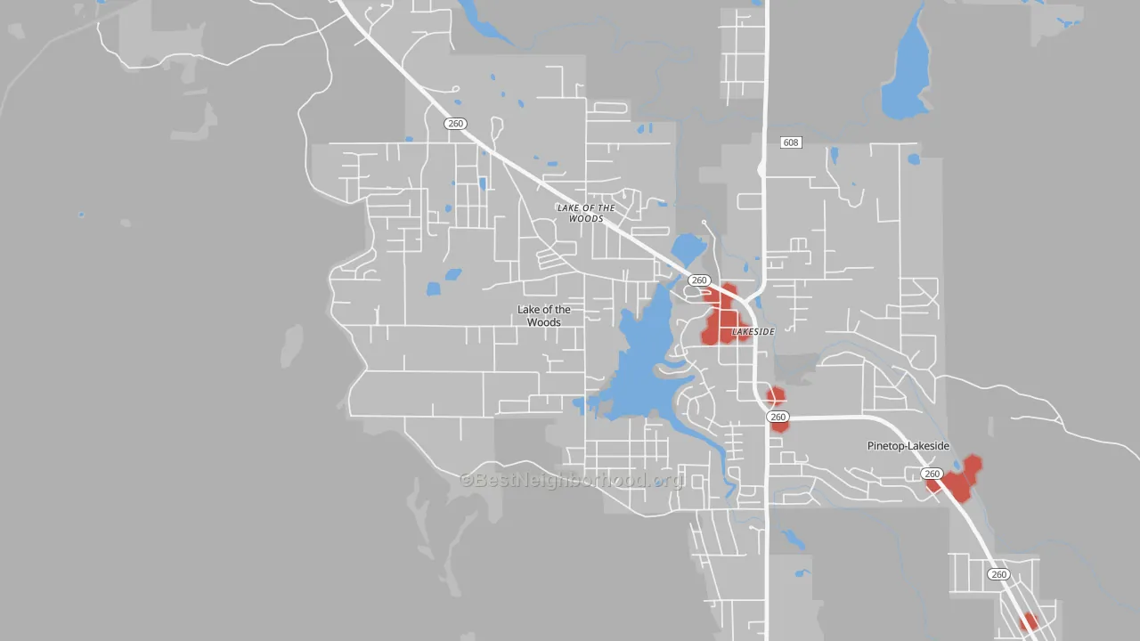 Transit Grade map of Lake of the Woods, AZ