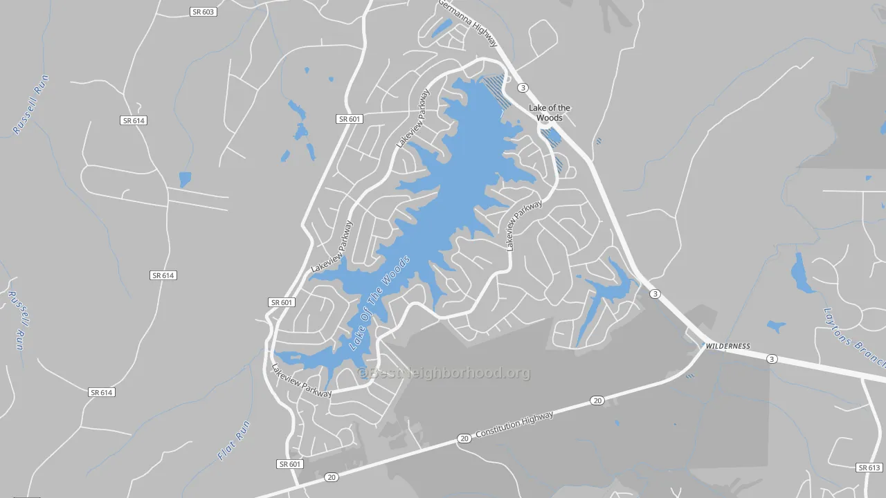 Transit Grade map of Lake of the Woods, VA