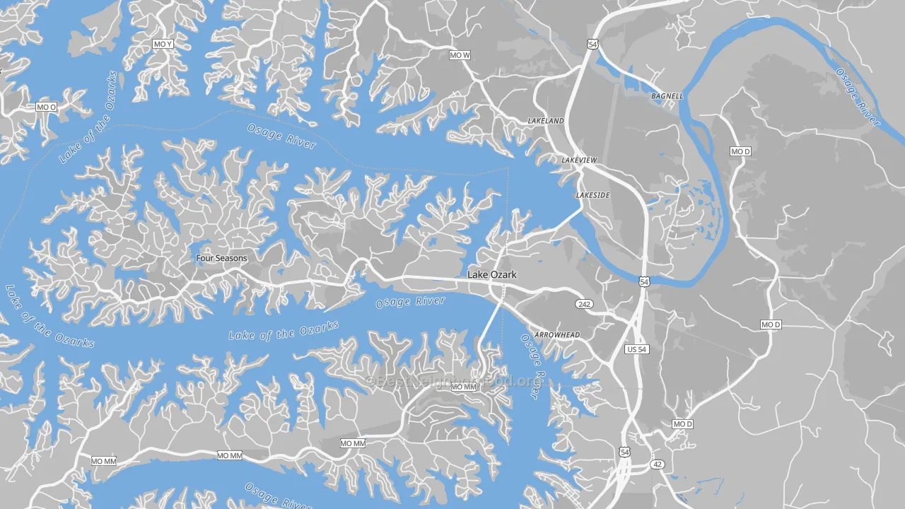 Transit Grade map of Lake Ozark, MO